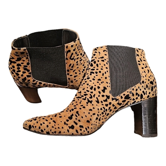 Rag & Bone Boots Alsen Flocked Suede Ankle Chelsea Cheetah Print Size 40 - Picture 8 of 12